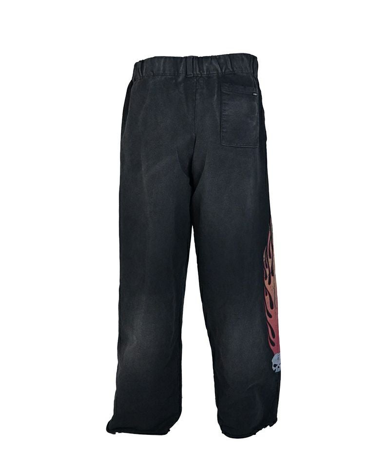 KAMIYA＞“Skull Flame” Distressed Sweat Pants | MAKES ONLINE STORE