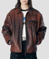 ＜RASSVET＞VINTAGE LEATHER JACKET