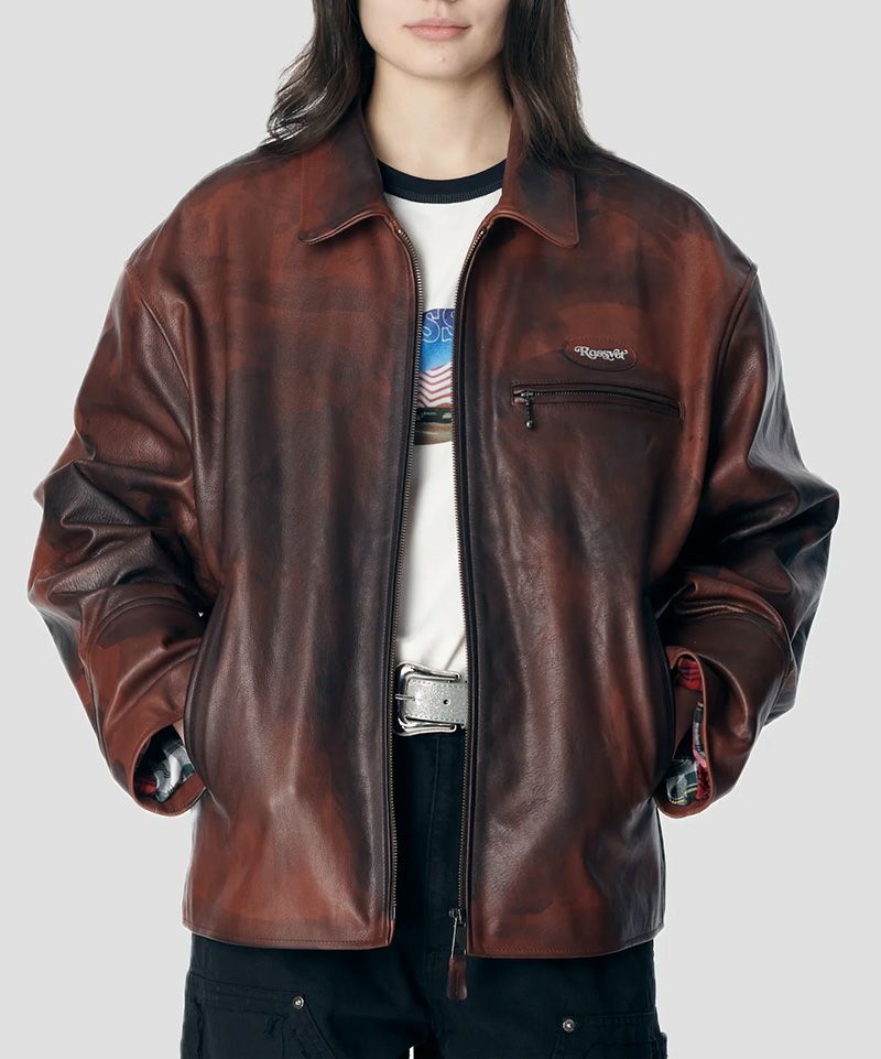 ＜RASSVET＞VINTAGE LEATHER JACKET
