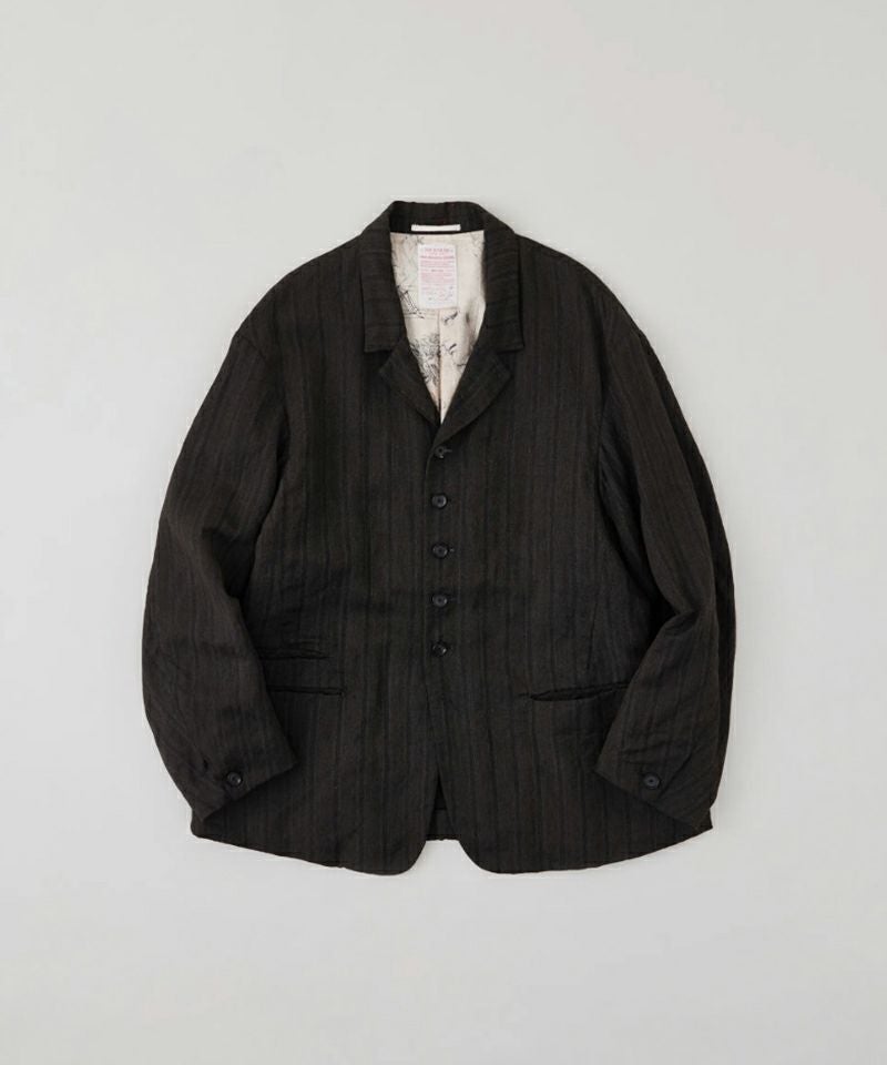 ＜NICENESS＞S.SLASH / (ウールリネンストライプアーミッシュジャケット)