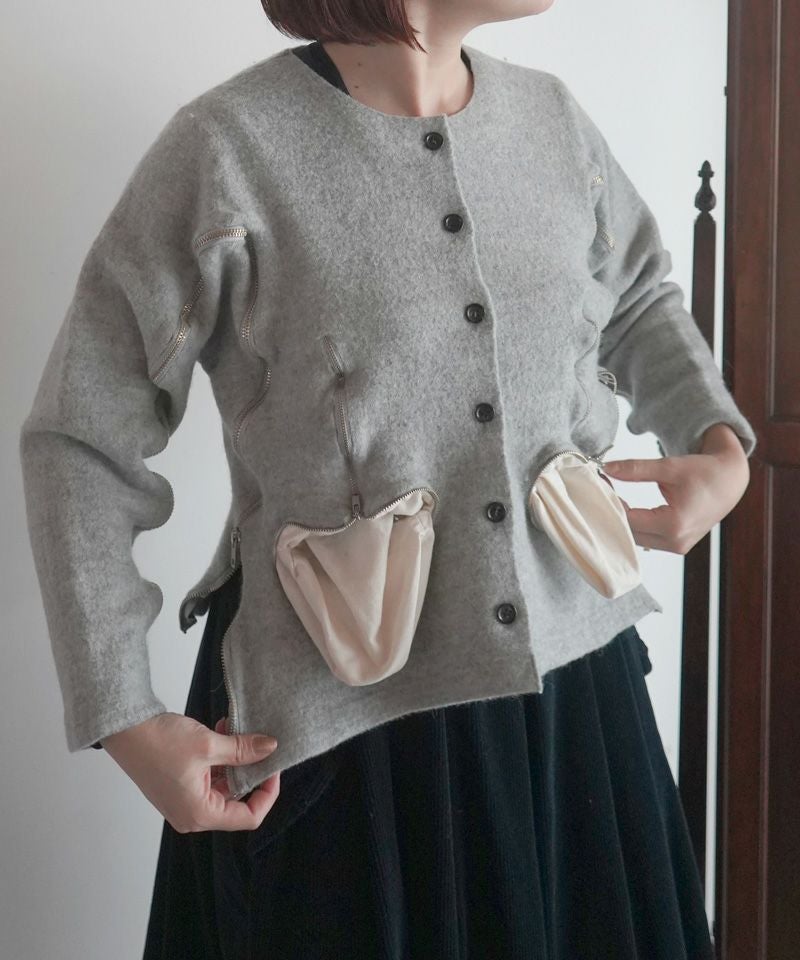 Pillings＞inside zip cardigan | MAKES ONLINE STORE