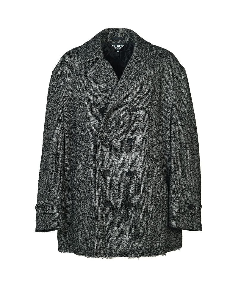 BLACK COMME des GARCONS＞ウール/ナイロン ツイード ヘリンボーン