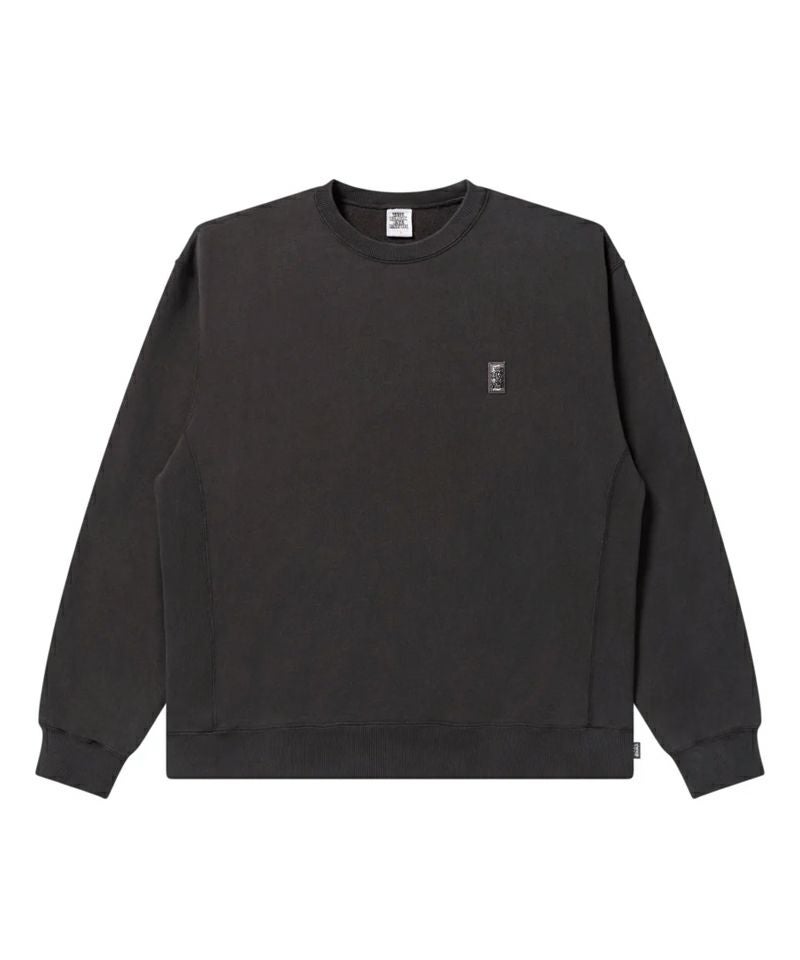 WHIZ LIMITED 25SS PATCH SWEAT WL-C-391 黒 BlackEyePatch＞HWC EMBROIDERED PIGMENT DYED CREW SWEAT | MAKES