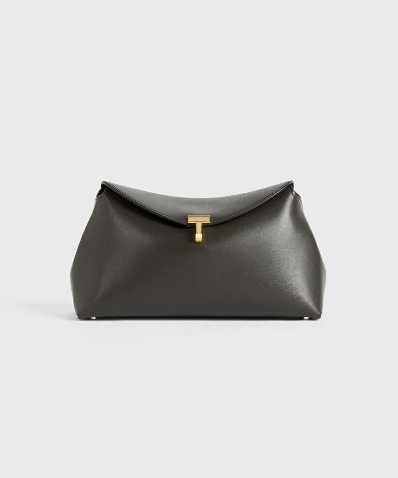 T-Lock leather clutch BARK