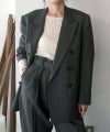 HERRINGBONE PEAKED LAPEL DOUBLE JKT