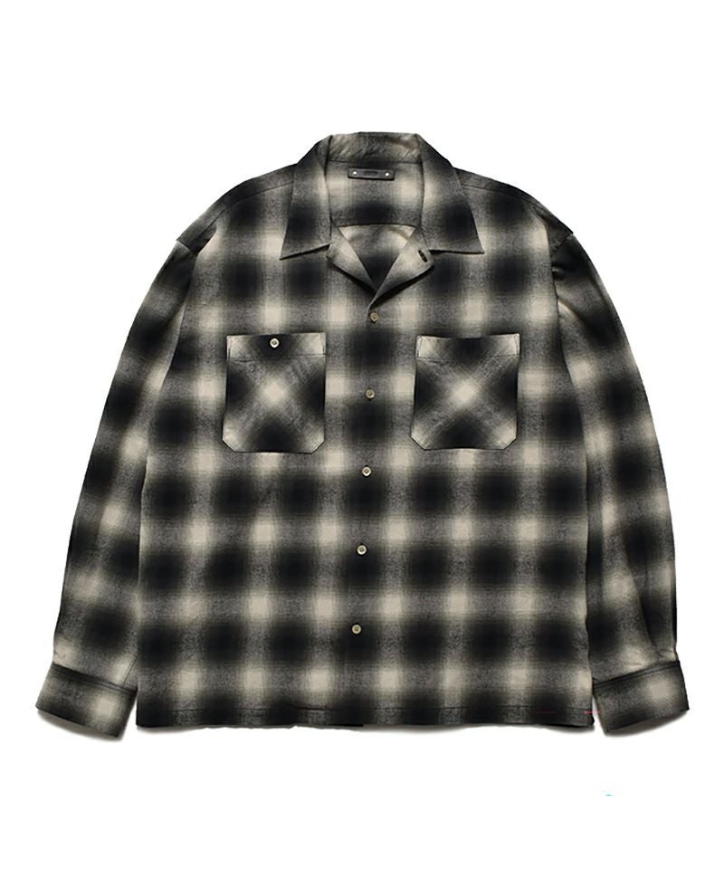＜MINEDENIM＞C.Flannel Ombre Open Collar SH