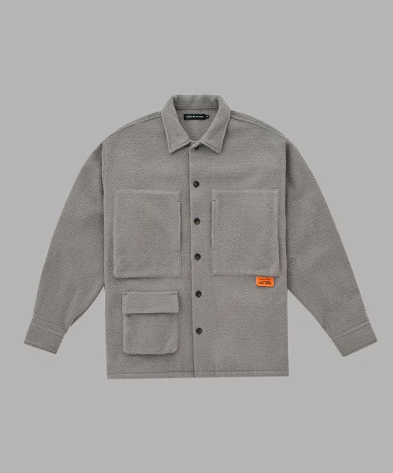 TWEED-LIKE UTILITY JACKET
