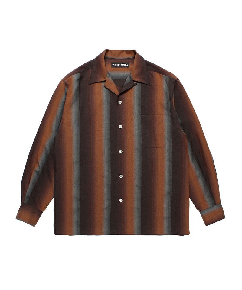 WACKO MARIA＞STRIPED OPEN COLLAR SHIRT L/S | MAKES ONLINE STORE