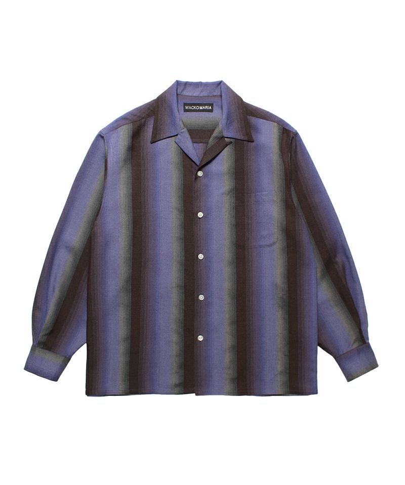 WACKO MARIA＞STRIPED OPEN COLLAR SHIRT L/S | MAKES ONLINE STORE