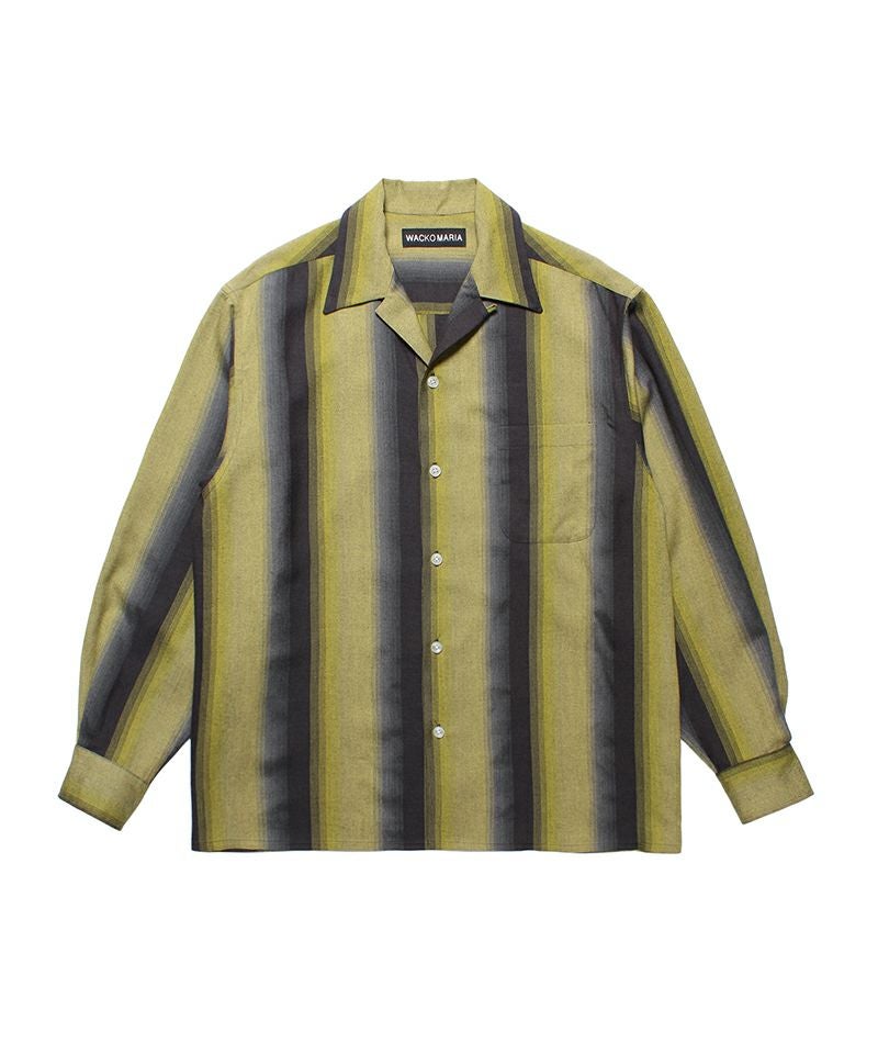 WACKO MARIA＞STRIPED OPEN COLLAR SHIRT L/S | MAKES ONLINE STORE