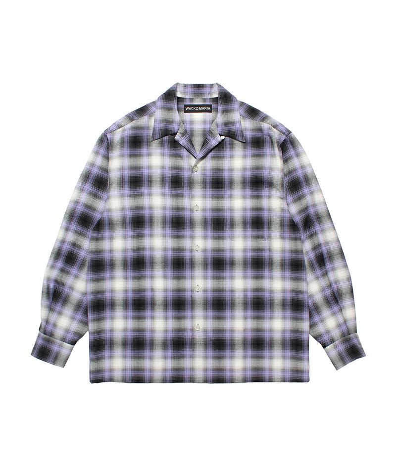 ＜WACKO MARIA＞OMBRE CHECK OPEN COLLAR SHIRT L/S(TYPE-1)