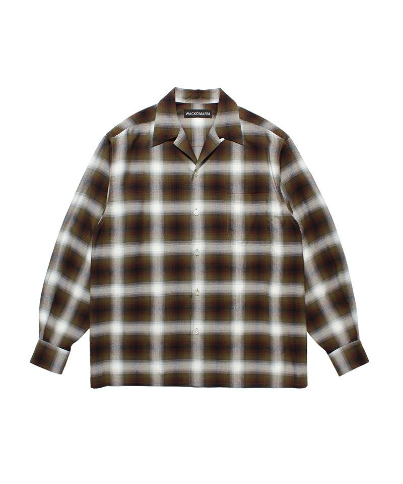 WACKO MARIA＞OMBRE CHECK OPEN COLLAR SHIRT L/S(TYPE-1) | MAKES