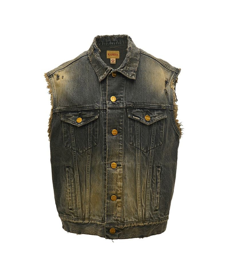 KAMIYA＞Embroidered Denim Vest | MAKES ONLINE STORE