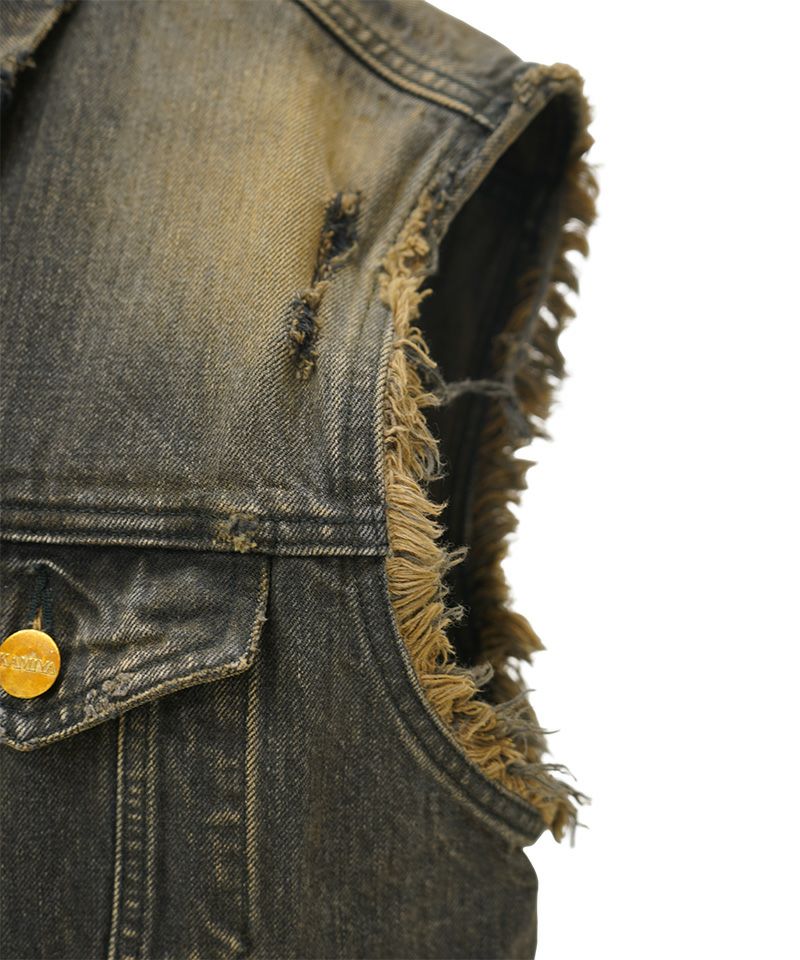 KAMIYA＞Embroidered Denim Vest | MAKES ONLINE STORE