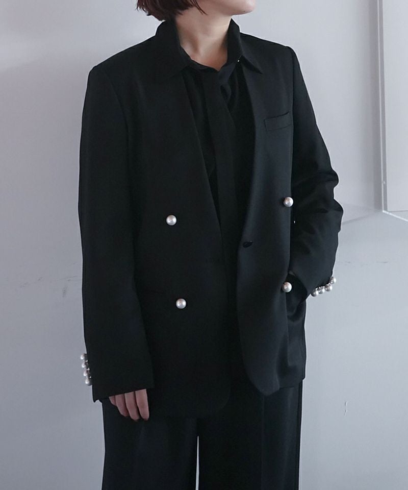 CINOH＞BLACK FORMAL NO COLLAR JACKET | MAKES ONLINE STORE