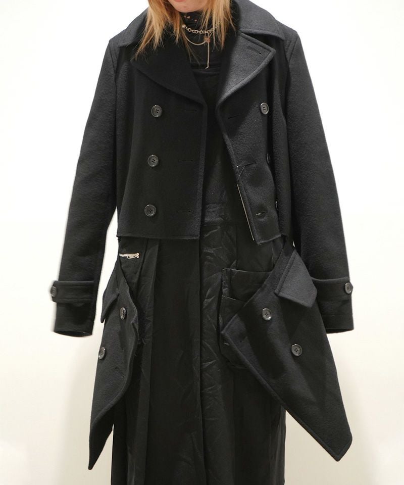 BLACK COMME des GARCONS＞ウール／ナイロン メルトンCT (1P-C002-052