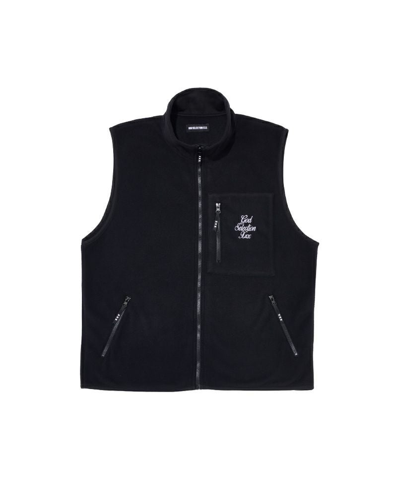 ゴッドセレクショントリプルエックス  GX-A26-JK-02 ロゴ刺繍フリースベスト メンズ XL GOD SELECTION XXX＞FLEECE VEST (GX-A26-JK-02) | MAKES ONLINE STORE