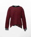 ＜KAMIYA＞Layered Horizontal Striped Knit
