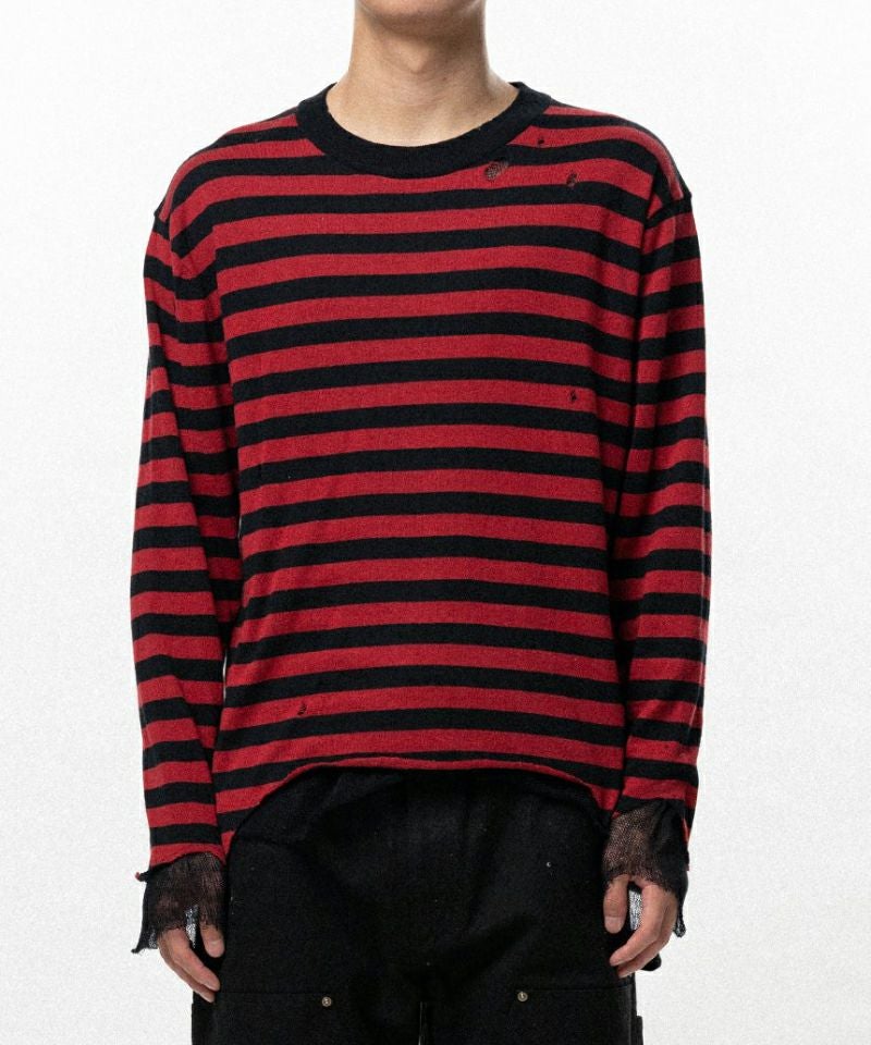 KAMIYA＞Layered Horizontal Striped Knit | MAKES ONLINE STORE