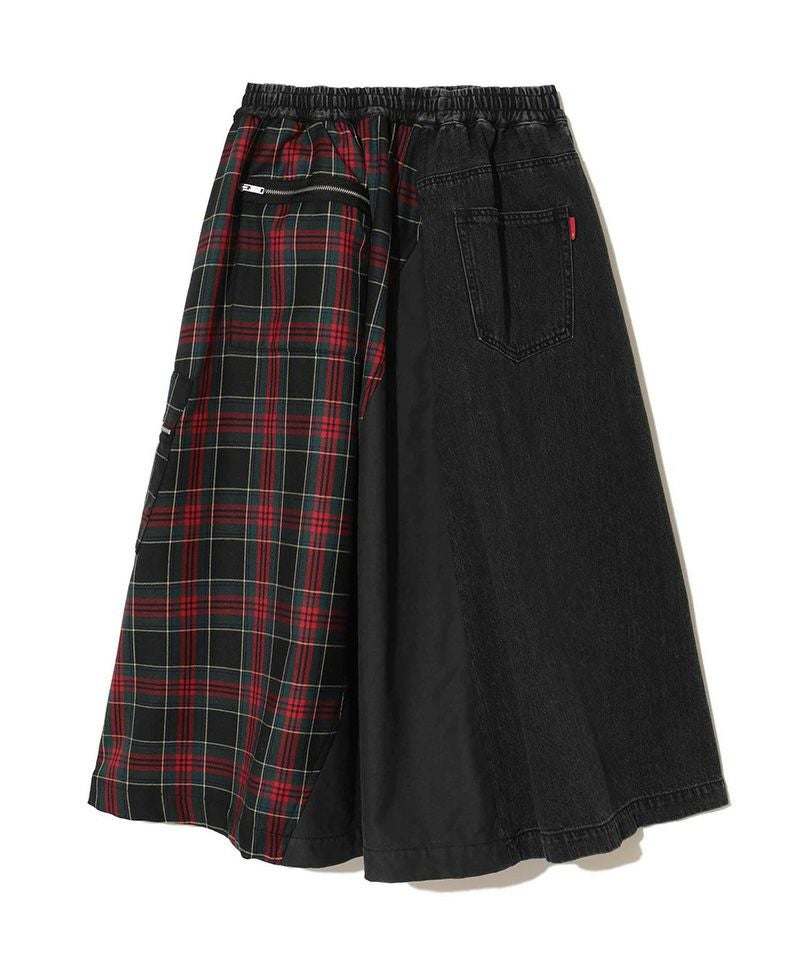 UNDERCOVER　デニムスカート UNDERCOVER＞加工デニム×ウール混チェックスカート | MAKES ONLINE STORE