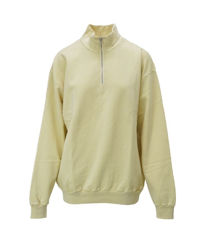 AURALEE＞ELASTIC HIGH GAUGE SWEAT HALF ZIP P/O | MAKES ONLINE STORE