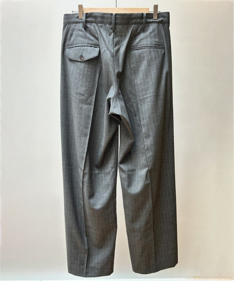 KHOKI＞Pleated Stripe Summer Wool Pants | MAKES ONLINE STORE