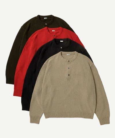 A.PRESSE＞Washed Silk Nep Henry Neck Sweater | MAKES ONLINE STORE