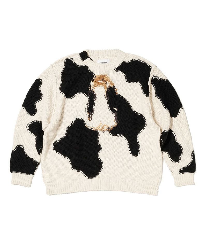 doublet カウ柄 ニット クルーネック 長袖 26ss doublet＞ACTING COW KNIT PULLOVER | MAKES ONLINE STORE