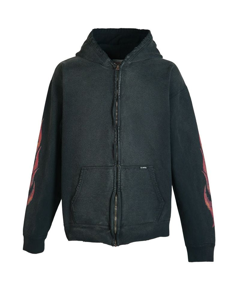 KAMIYA＞“CRAYON FLAME KMY” Zip Hoodie | MAKES ONLINE STORE