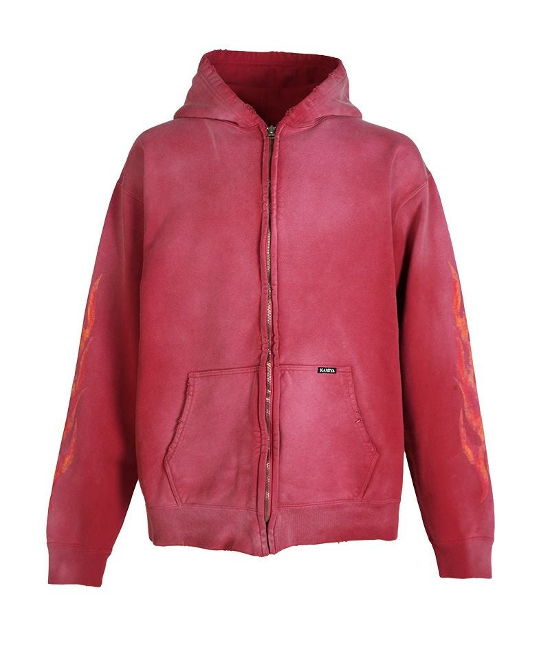 KAMIYA＞“CRAYON FLAME KMY” Zip Hoodie | MAKES ONLINE STORE