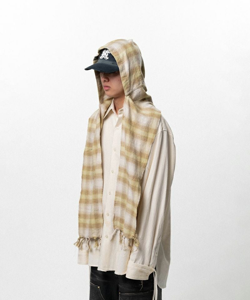 定価19800KAMIYA xCA4LA HOODED CHECKEDSTOLE KAMIYA x CA4LA HOODED CHECKED STOLE(ONESIZE YELLOW): その他の帽子