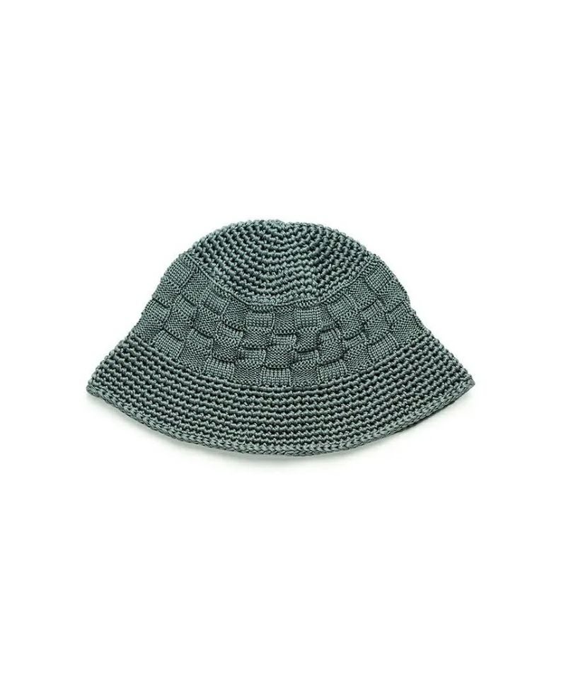KIJIMA TAKAYUKI＞POLY KNIT BUCKET HAT (CHECKERBOAD) (MKNY261103