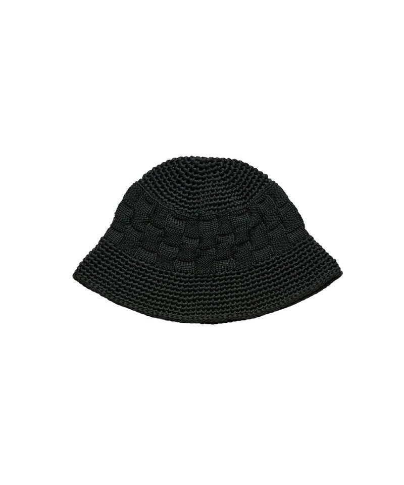 KIJIMA TAKAYUKI＞POLY KNIT BUCKET HAT (CHECKERBOAD) (MKNY261103