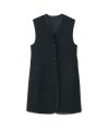 BLACK FORMAL PIPING VEST