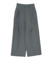 BLACK FORMAL GRAY TWO TUCK WIDE PANTS