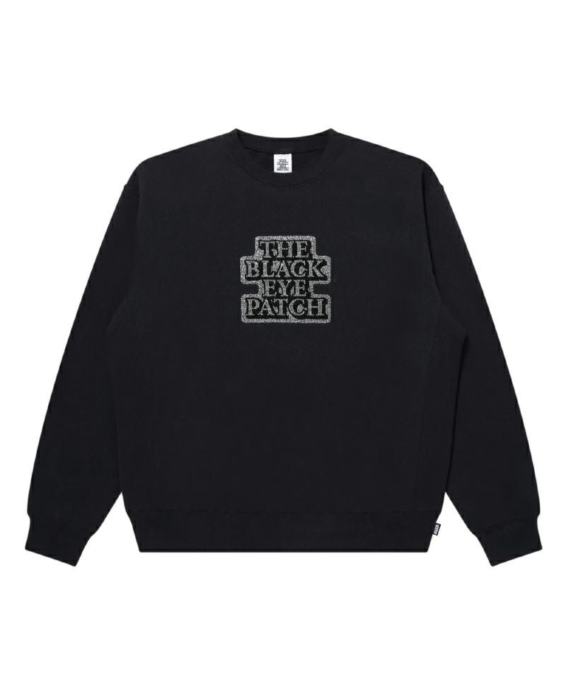 ＜BlackEyePatch＞RHINESTONED OG LABEL CREW SWEAT