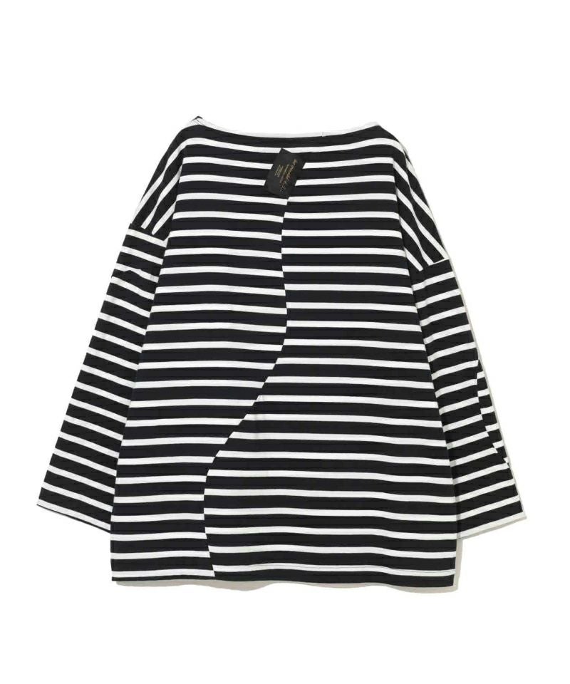 26SS UNDERCOVER ボーダーカットソー　白黒　2 UNDERCOVER＞度詰ボーダーポートネック8分袖CS | MAKES ONLINE STORE