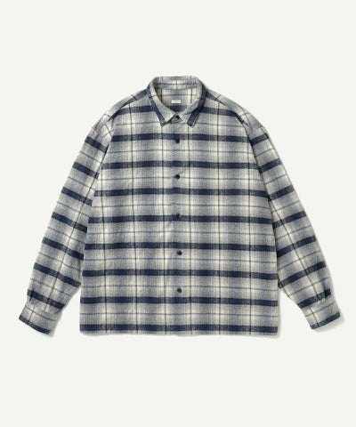 A.PRESSE＞Vintage Cotton Silk Nep Twill Check Shirt | MAKES ONLINE 