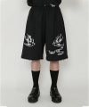 ＜ALMOSTBLACK＞WOVEN CUT OFF PRINT SHORTS