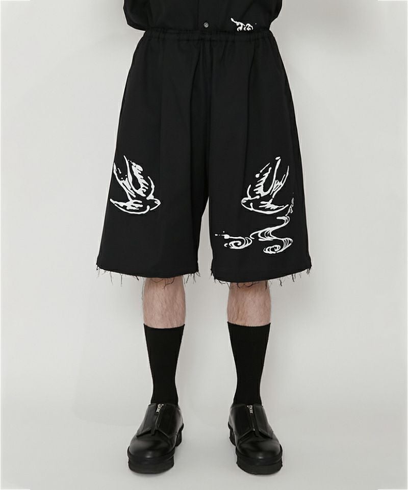 ＜ALMOSTBLACK＞WOVEN CUT OFF PRINT SHORTS