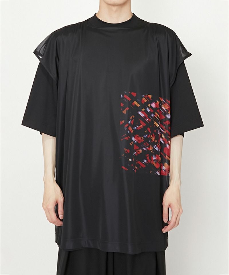 ＜ALMOSTBLACK＞KIMONO LAYRED BIG PRINT T-SHIRTS