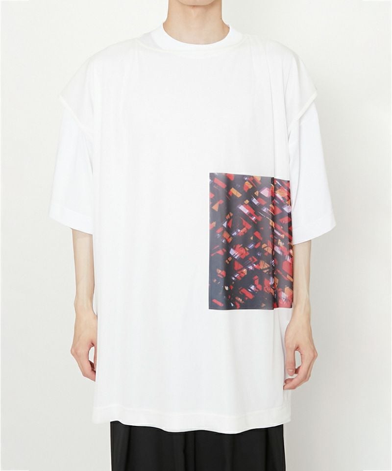 ＜ALMOSTBLACK＞KIMONO LAYRED BIG PRINT T-SHIRTS