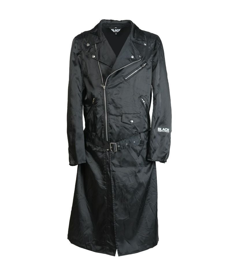 BLACK COMME des GARCONS＞エステルツイル薄 製品洗いコート (1Q-C001