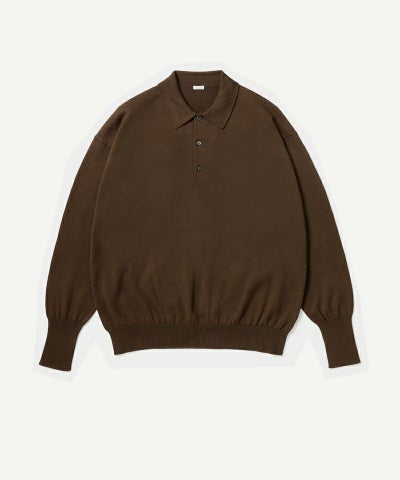 A.PRESSE＞Cotton Knit L/S Polo Shirt | MAKES ONLINE STORE