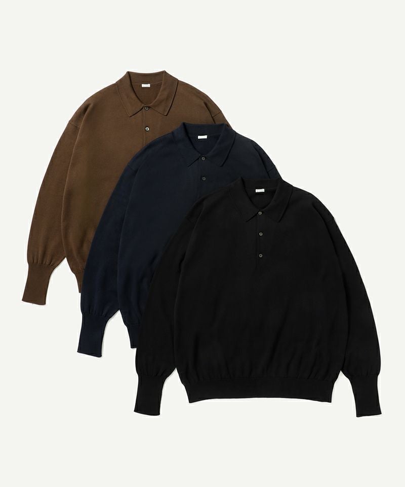 A.PRESSE＞Cotton Knit L/S Polo Shirt | MAKES ONLINE STORE