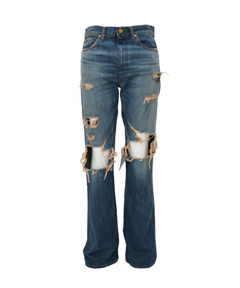 KAMIYA＞Distressed Slim Bootcut Jeans | MAKES ONLINE STORE