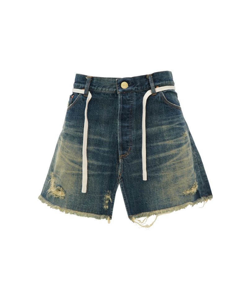 ＜KAMIYA＞Distressed Denim Wrap Skirt