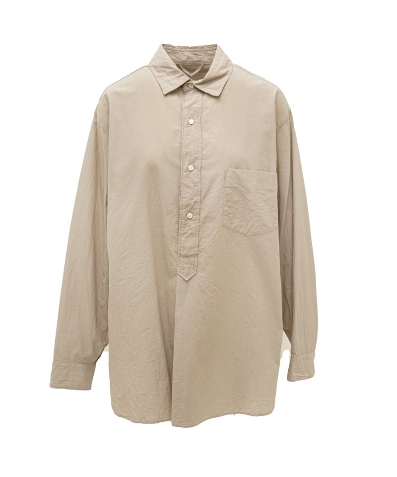 blurhmsROOTSTOCK＞Hard Twist Chambray Grandpa Shirt | MAKES ONLINE