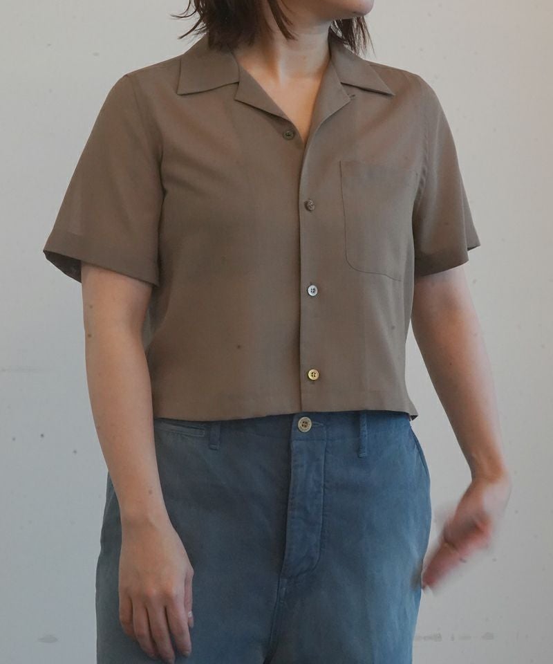 T/W VOILE CROPPED SHIRT