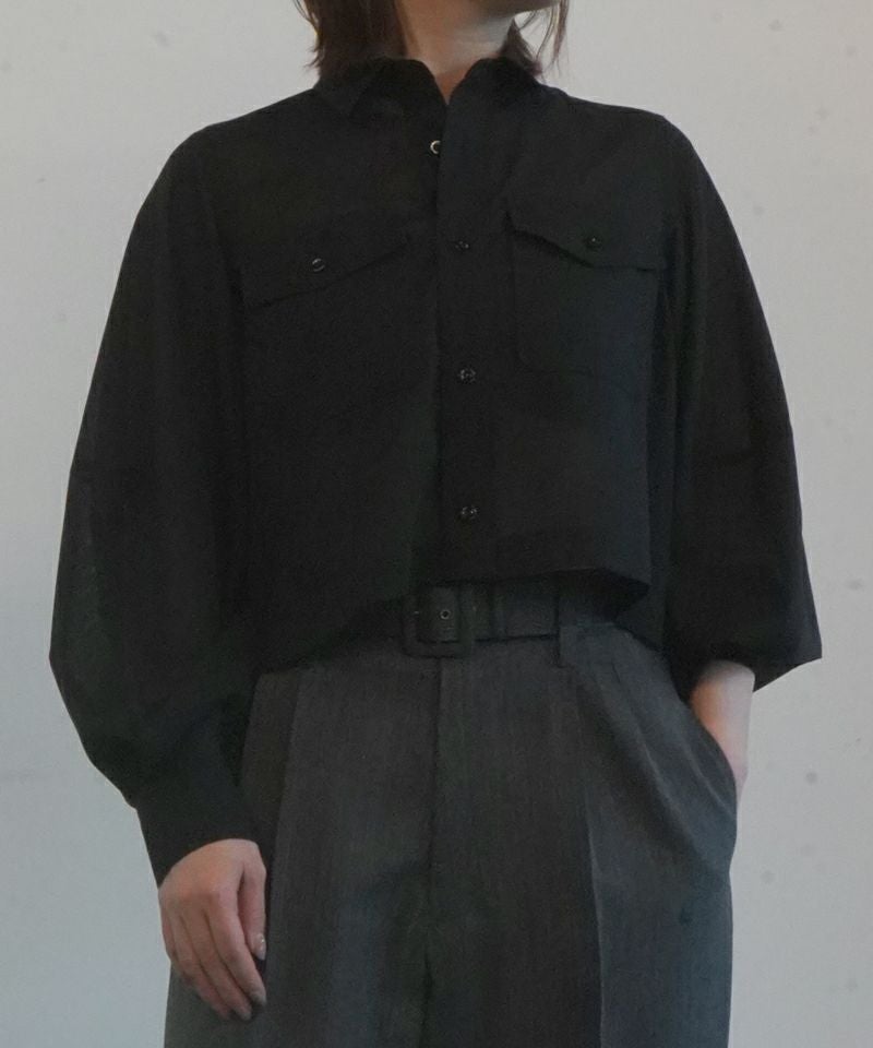 HYKE T/W VOILE SHIRT 2026SS ボイルシャツ T／W VOILE BALLOON SLEEVE CROPPED